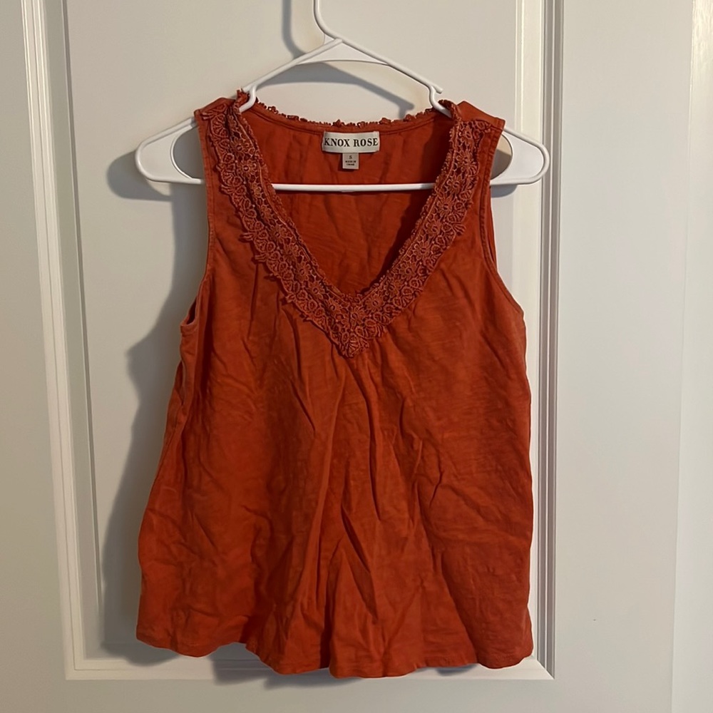 Knox Rose Orange Tank Top Size Small